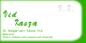 vid kasza business card